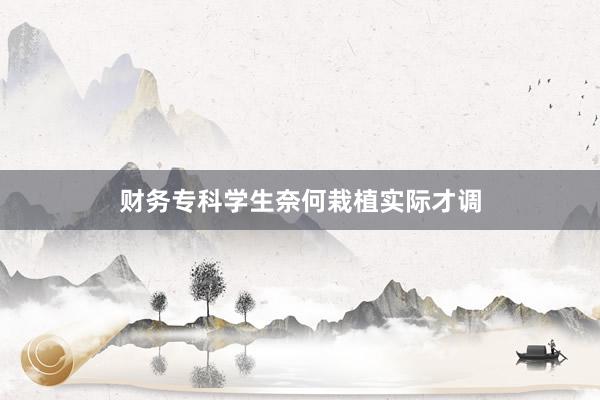 财务专科学生奈何栽植实际才调