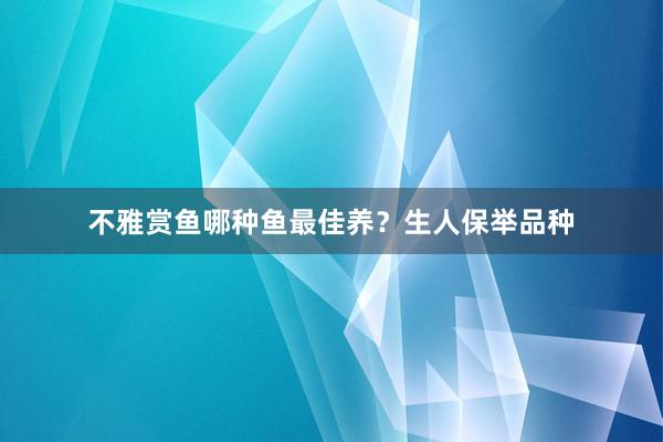 不雅赏鱼哪种鱼最佳养？生人保举品种